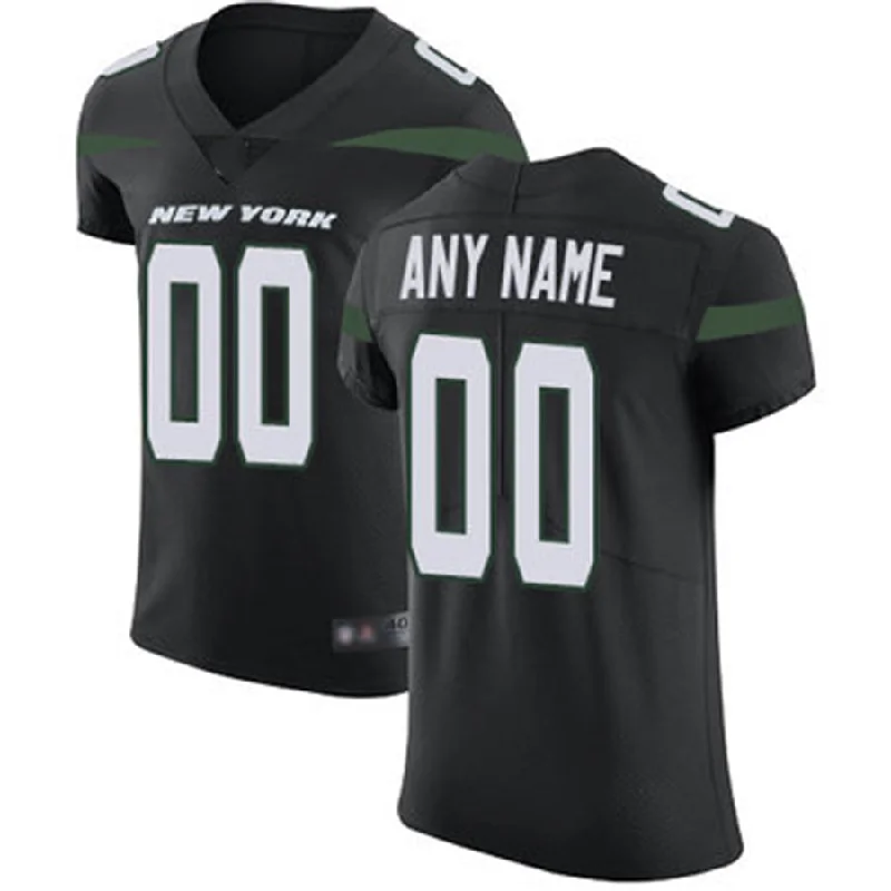 Football Jersey With Metallic Print-Custom NY.Jets Alternate Black Vapor Untouchable Football Elite Jersey American Stitched Jersey Football Jerseys