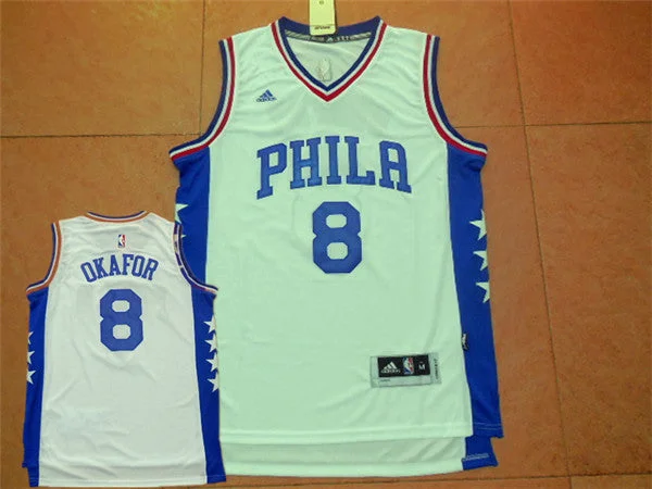 Basketball Jersey With Fashion Forward Design-76ers 8 Jahlil Okafor White New Swingman Basketball Jersey