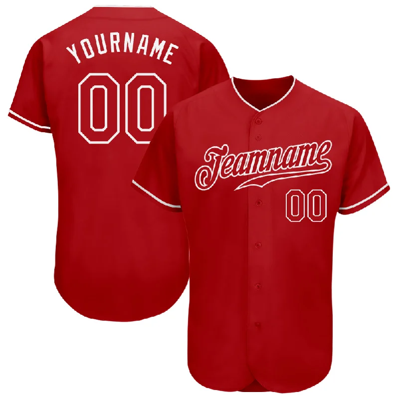 Baseball Jersey With City Name-Custom Red Red-White Authentic Baseball Jersey