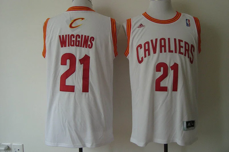 Men's Basketball Jersey-Cavaliers 21 Wiggins White New Revolution 30 Basketball Jerseys