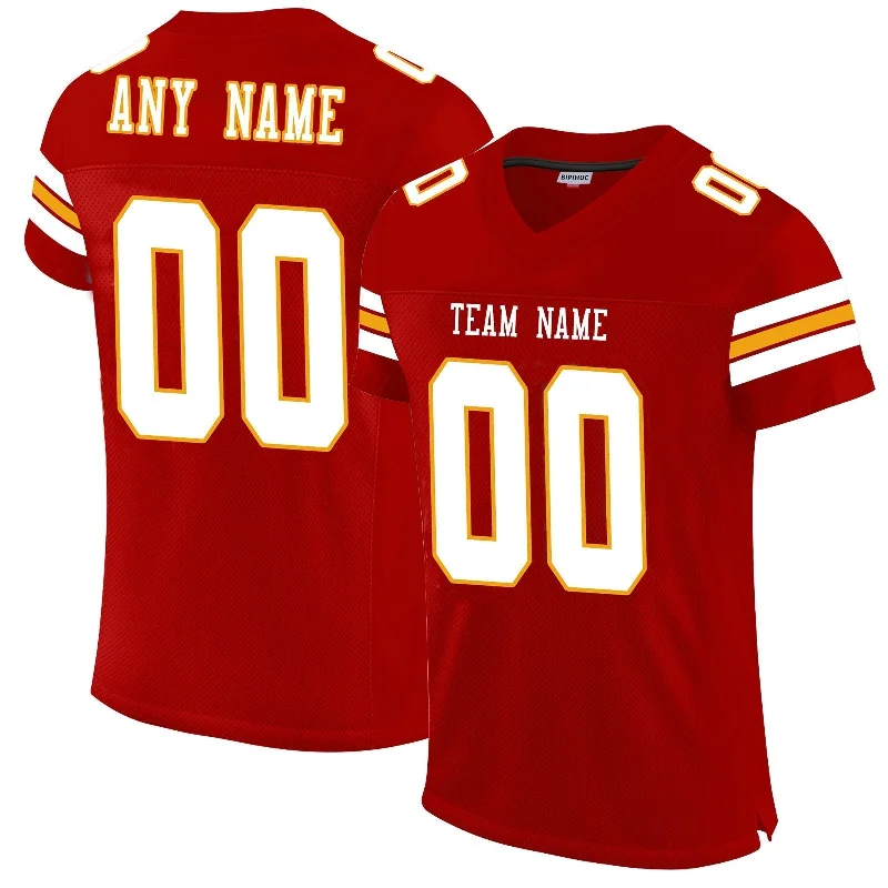 Football Jersey With Hip-Hop Style-Custom KC.Chiefs Football Jerseys for Men Women Youth Design Red Stitched Name And Number Christmas Birthday Gift