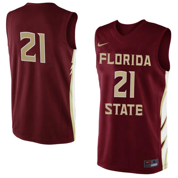 Basketball Jersey With Skulls-Florida State #21 Red Basketball College Basketball Jersey