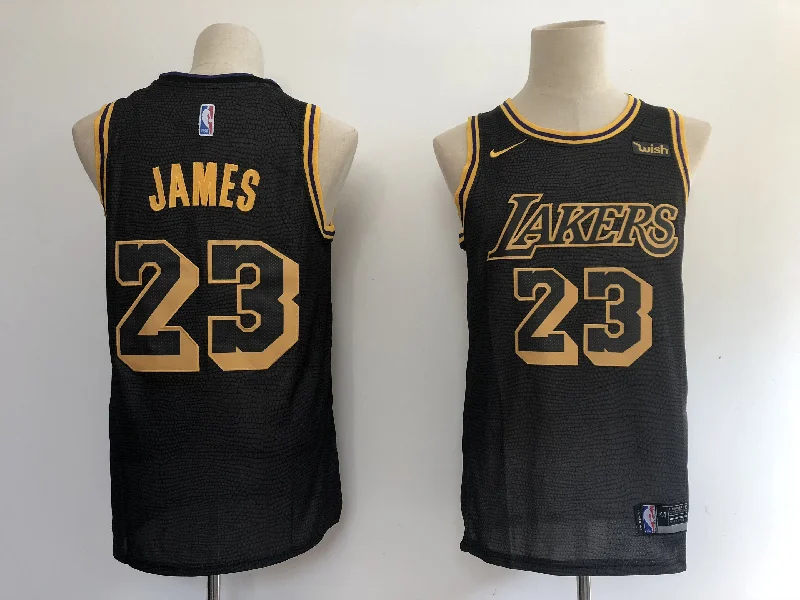 Basketball Jersey With 90s Style-Lakers 23 Lebron James Black 2018-19 City Edition Swingman Basketball Jersey