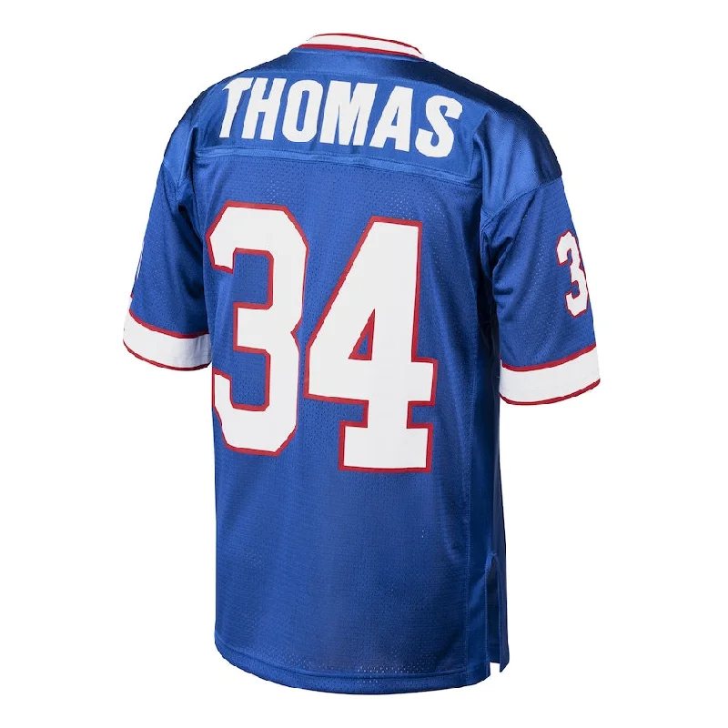 Football Jersey With Tapered Fit-B.Bills #34 Thurman Thomas Mitchell & Ness Royal 1994 Authentic Throwback Retired Player Jersey American Stitched Football Jerseys