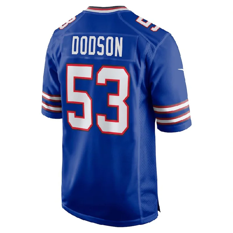 Football Jersey With Trendy Style-B.Bills #53 Tyrel Dodson Royal Game Player Jersey American Stitched Football Jerseys