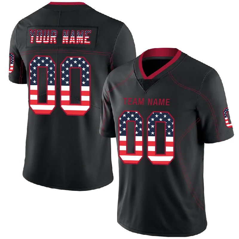 Football Jersey With Premium Fabric-Custom A.Cardinal Men's American Black USA Flag Fashion Vapor Limited Stitched Football Jersey