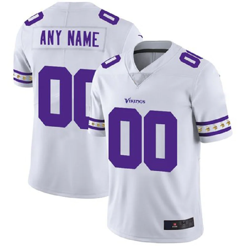 Unisex Football Jersey-Custom MN.Vikings White Team Logo Vapor Limited Jersey Stitched Jerseys Football Jerseys