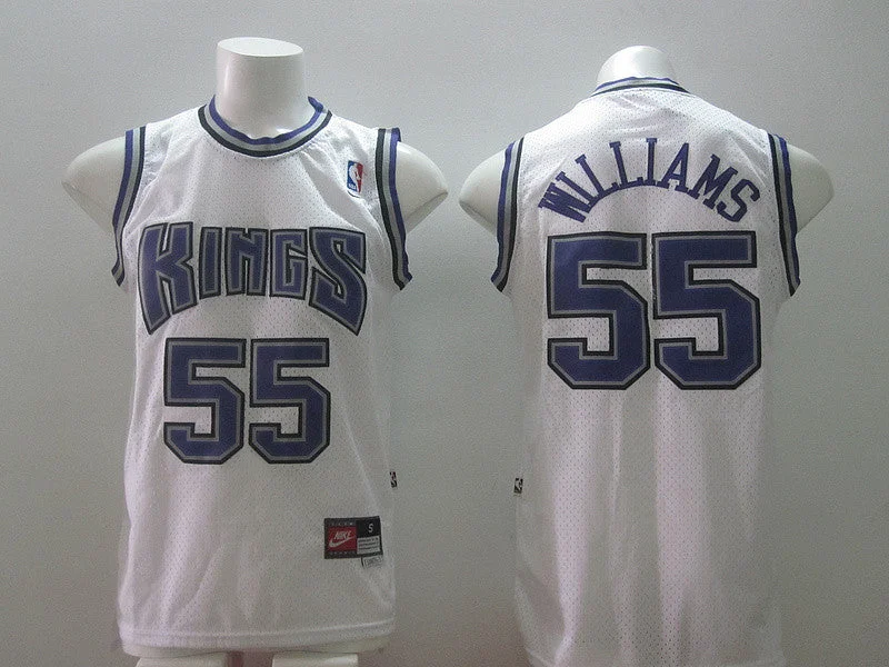 Basketball Jersey For Fans-Kings 55 Williams White New Revolution 30 Basketball Jerseys