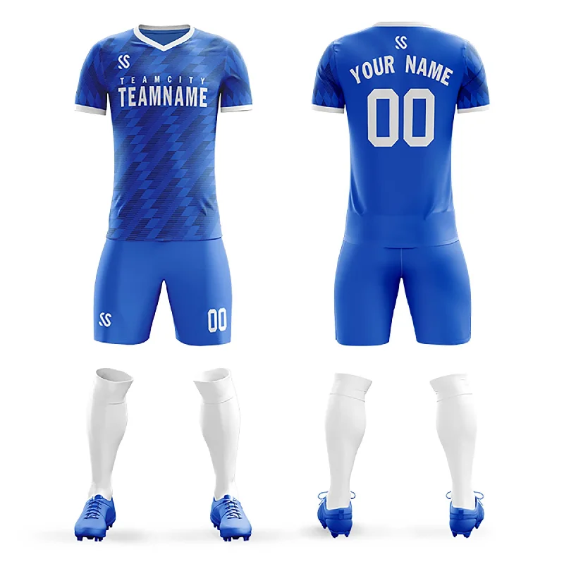 Training Football Jersey-Custom Royal Printing Outdoor Tracksuit Soccer Sets Jersey