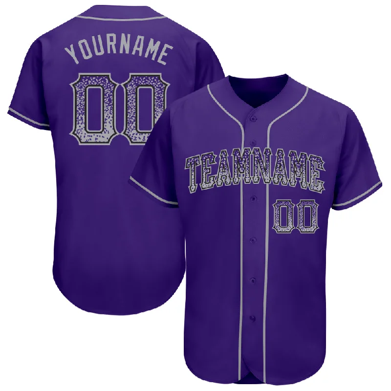 Baseball Jersey With Trendy Style-Custom Purple Gray-Black Authentic Drift Fashion Baseball Jersey