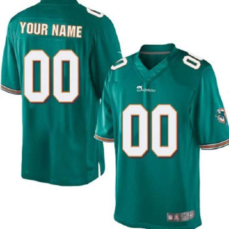 Football Jersey With Zipper-Custom M.Dolphins Green Limited Jersey American Stitched Football Jerseys