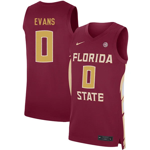 Kids Basketball Jersey-Florida State Seminoles 0 Rayquan Evans Red Basketball College Basketball Jersey