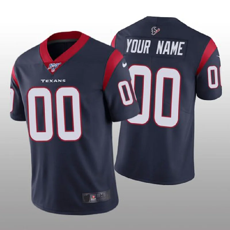 Football Jersey With Boxy Shape-Custom H.Texans Navy Vapor Limited 100th Season American Jerseys Stitched Football Jersey