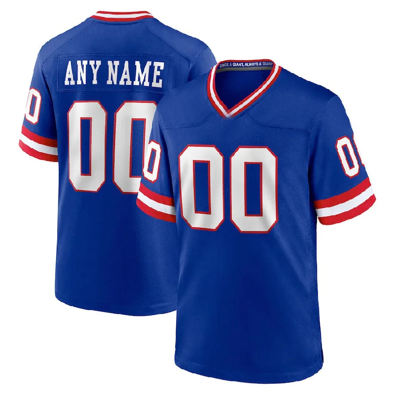 Football Jersey With High-End Appeal-Custom NY.Giants Royal Stitched Game Stitched Jersey Football Jerseys