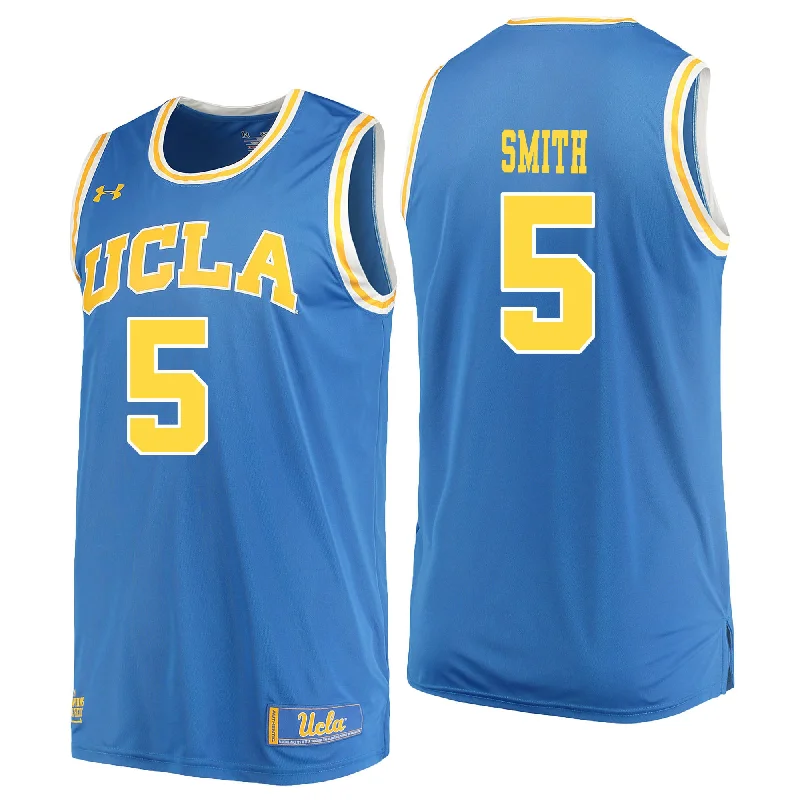 Basketball Jersey With Team Mascot-UCLA Bruins 5 Chris Smith Blue College Basketball Basketball Jersey