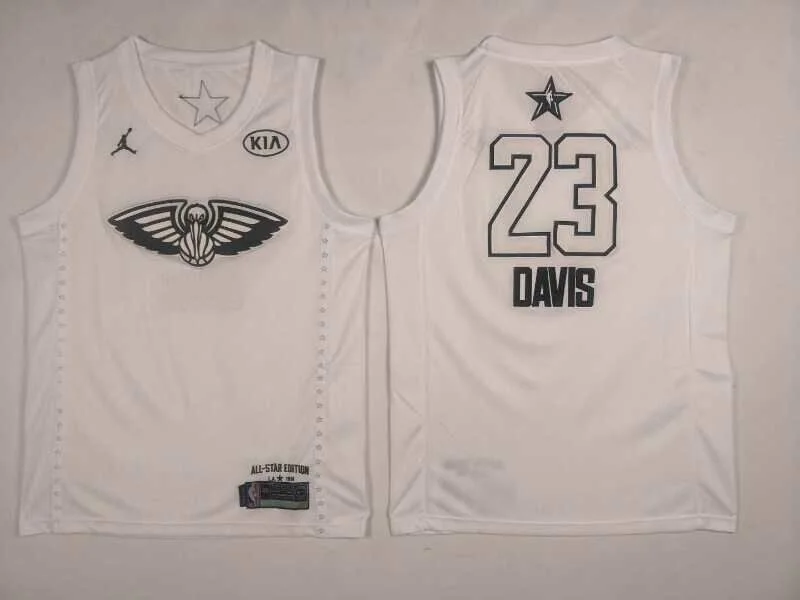 Game Day Basketball Jersey-Pelicans 23 Anthony Davis White 2018 All-Star Game Jordan Brand Authentic Basketball Jersey