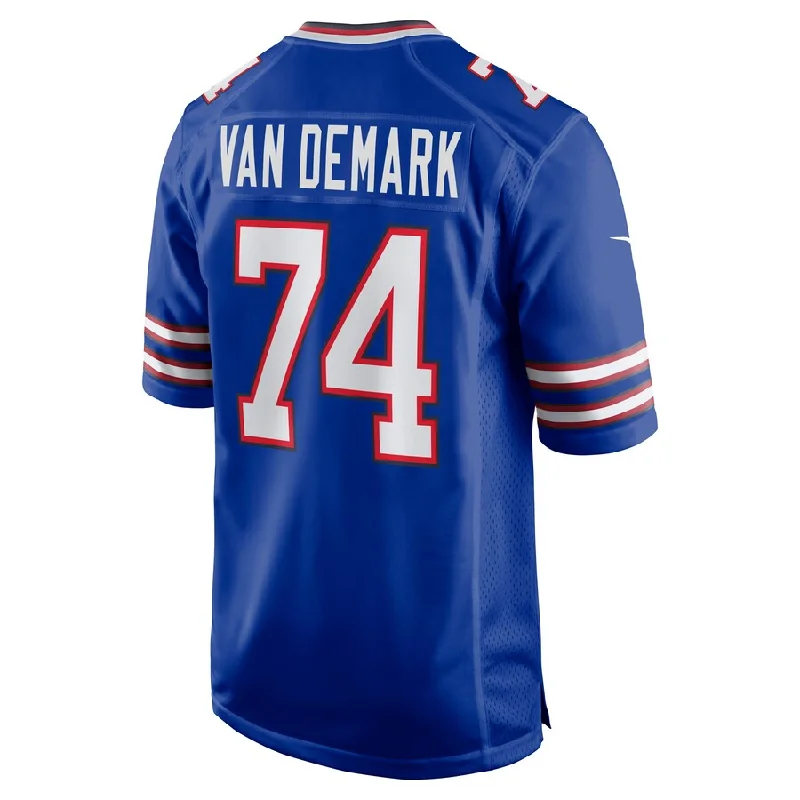 Football Jersey With Personalized Embroidery-B.Bills #74 Ryan Van Demark Royal Game Player Jersey American Stitched Football Jerseys