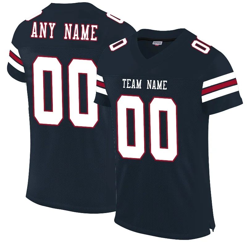 Football Jersey With Unique Features-Custom C.Bear Football Jerseys Personalize Sports Shirt Design Navy Stitched Name And Number Christmas Birthday Gift