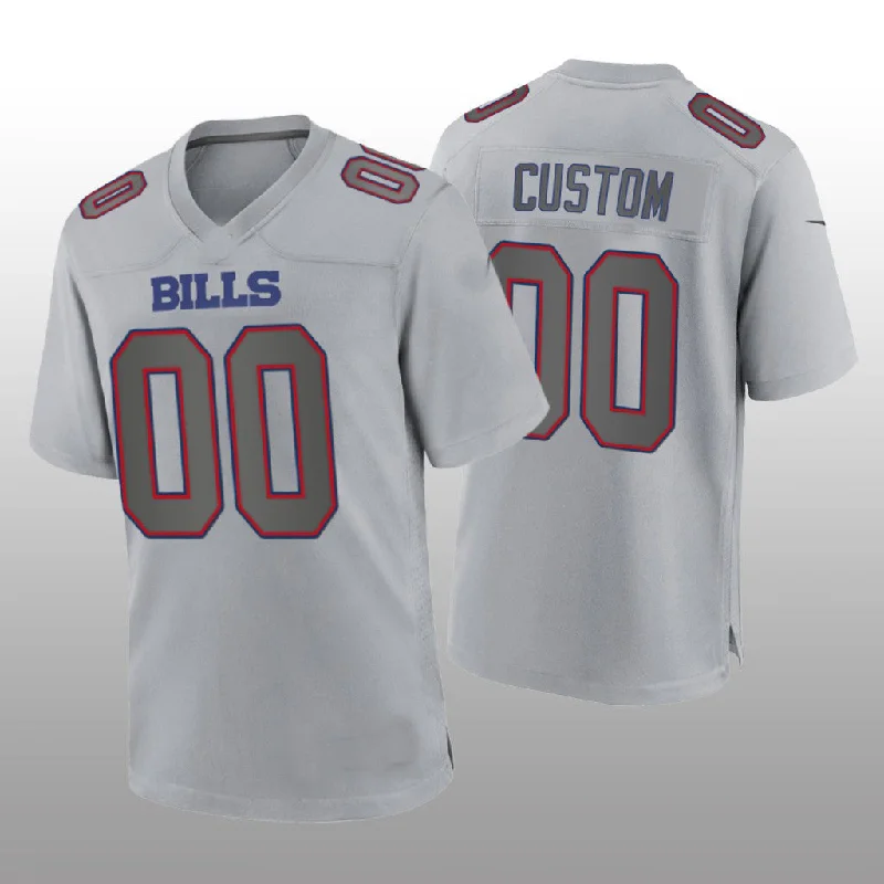 Breathable Football Jersey-Custom B.Bills Gray Atmosphere Game Jersey Stitched Jersey Football Jerseys