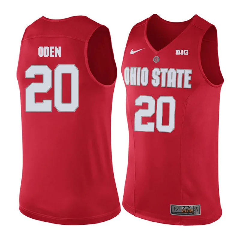 Basketball Jersey With Sequin Details-Ohio State Buckeyes 20 Greg Oden Red College Basketball Basketball Jersey