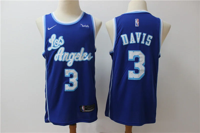 Basketball Jersey With Hip-Hop Style-Lakers 3 Anthony Davis Blue Swingman Basketball Jersey