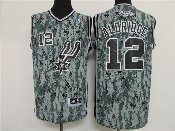 Basketball Jersey With Classic Fonts-Spurs 12 LaMarcus Aldridge Camo Swingman Basketball Jersey