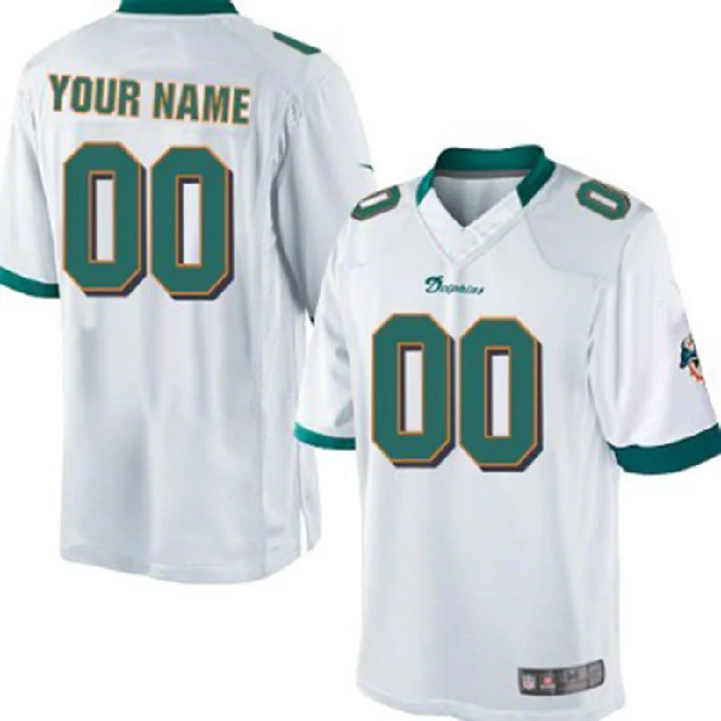 Football Jersey For Collectors-Custom M.Dolphins White Limited Jersey American Stitched Football Jerseys