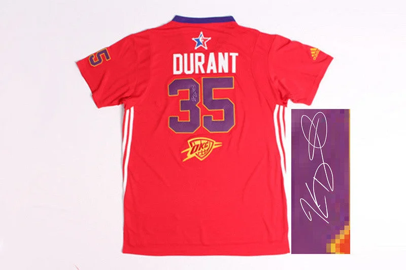 Throwback Basketball Jersey-2014 All Star West 35 Durant Red Signature Edition Basketball Jerseys