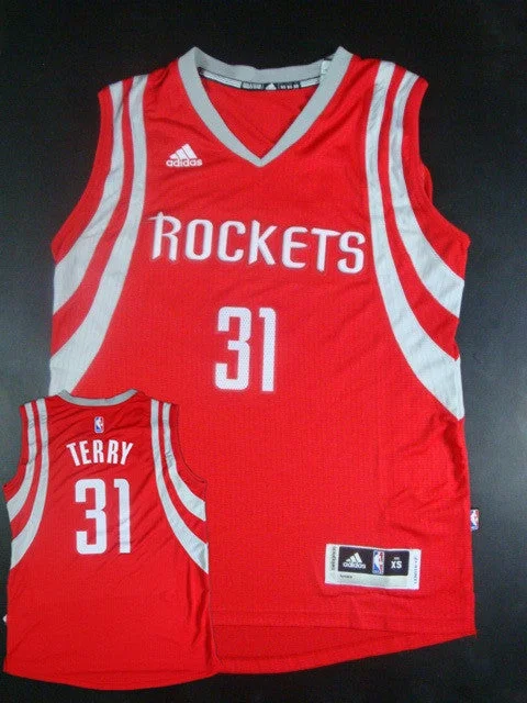 Embroidered Basketball Jersey-Rockets 31 Terry Red Hot Printed New Rev 30 Basketball Jersey