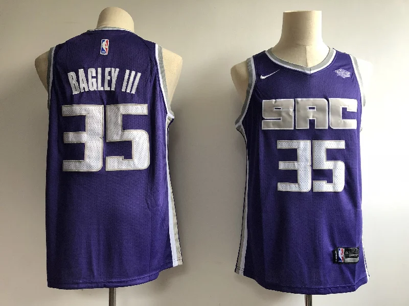 Basketball Jersey With Cartoon Characters-Kings 35 Marvin Bagley III Purple Swingman Basketball Jersey