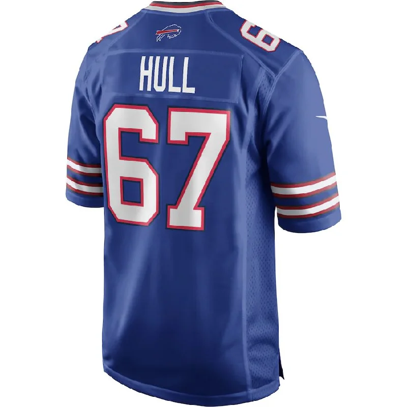 Official Football Jersey-B.Bills #67 Kent Hull Royal Game Retired Player Jersey American Stitched Football Jerseys