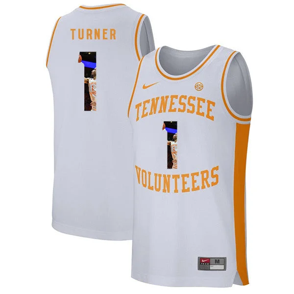 Basketball Jersey For Referees-Tennessee Volunteers 1 Lamonte Turner White Fashion College Basketball Basketball Jersey