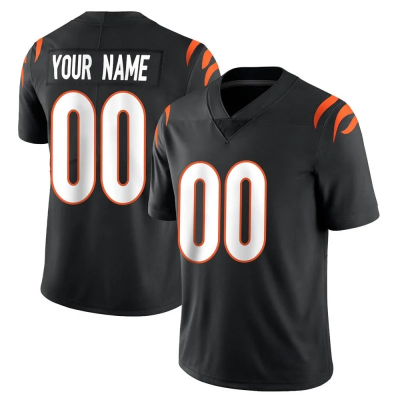 Football Jersey With Matching Shorts-Custom C.Bengals Black Limited Football Jerseys 2022 Super Bowl LVI