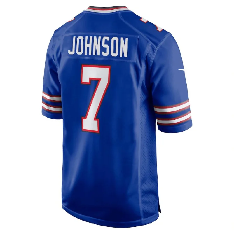 Football Jersey With Boxy Shape-B.Bills #7 Taron Johnson Royal Game Jersey American Stitched Football Jerseys