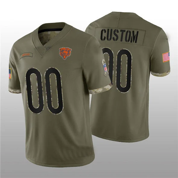 Football Jersey With High-Performance Fabric-Custom C.Bears ACTIVE PLAYER 2022 Olive Salute To Service Limited Stitched Jersey Football Jerseys