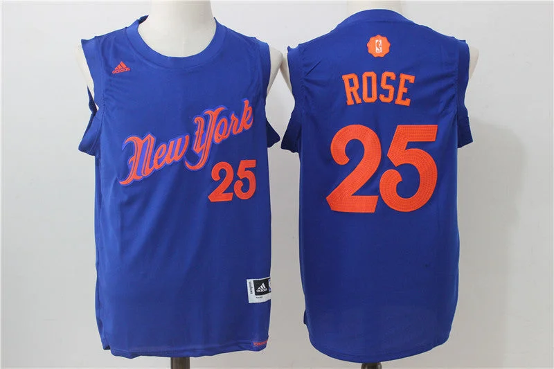 Basketball Jersey With High-End Appeal-Knicks 25 Derrick Rose Royal 2016 Christmas Day Swingman Basketball Jersey