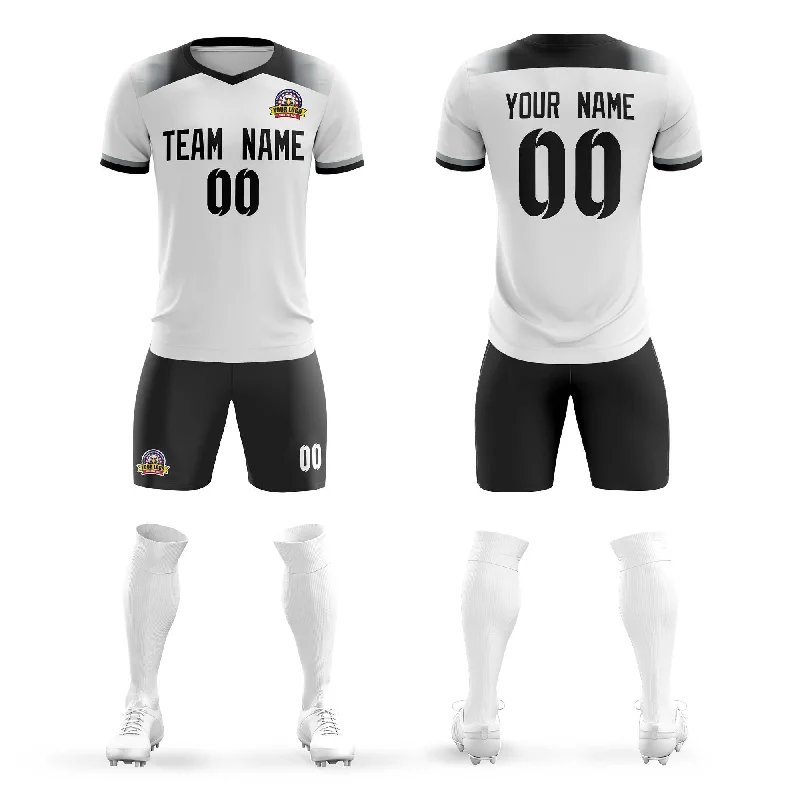 Football Jersey With City Name-Custom White Black Casual Sport Soccer Sets Jersey