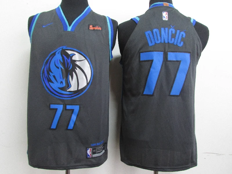 Basketball Jersey With Name-Mavericks 77 Luka Doncic Black 2018-19 City Edition Authentic Basketball Jersey