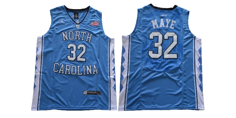 Alternate Basketball Jersey-North Carolina Tar Heels 32 Luke Maye Blue College Basketball Basketball Jersey