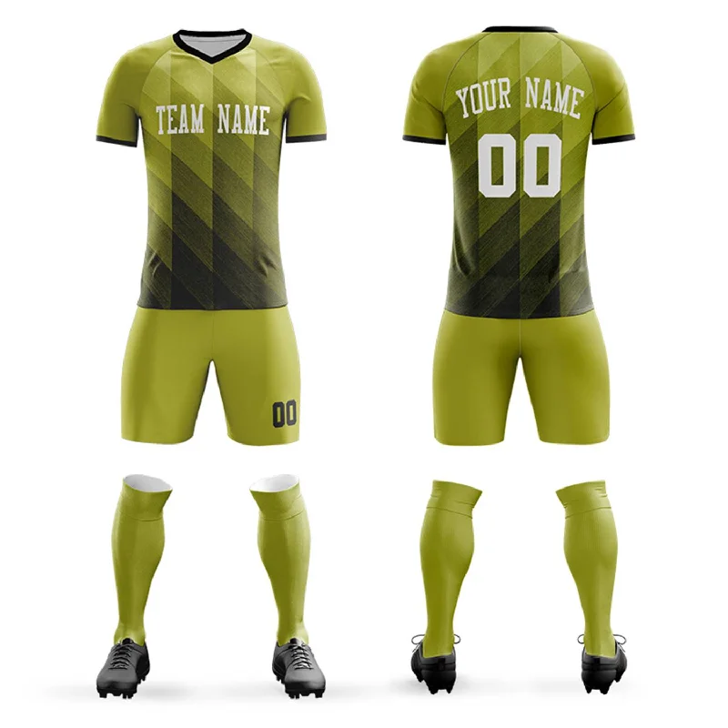 Lightweight Football Jersey-Custom Olive Green-Black Casual Outdoor Soccer Sets Jersey