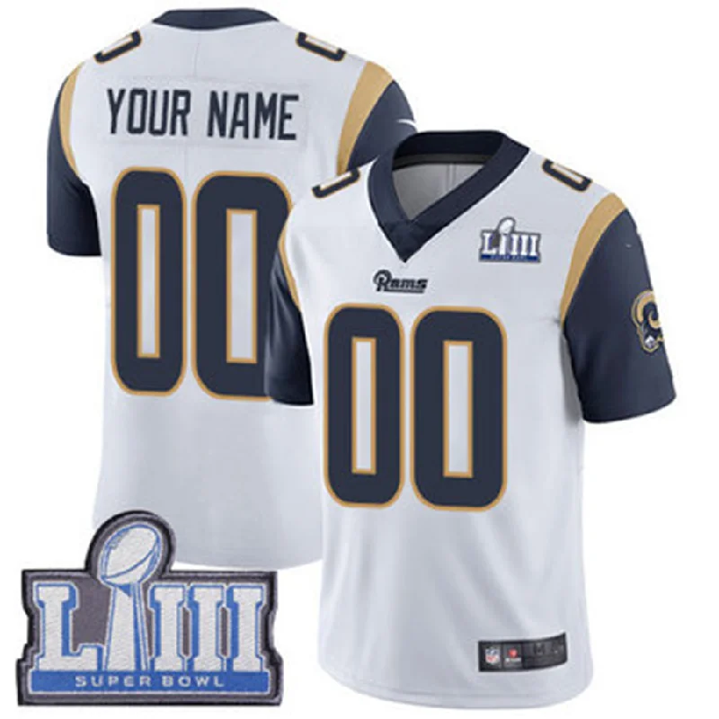 Mesh Football Jersey-Custom LA.Rams Vapor Untouchable Super Bowl LIII Bound Limited White Road Jersey American Stitched Football Jerseys