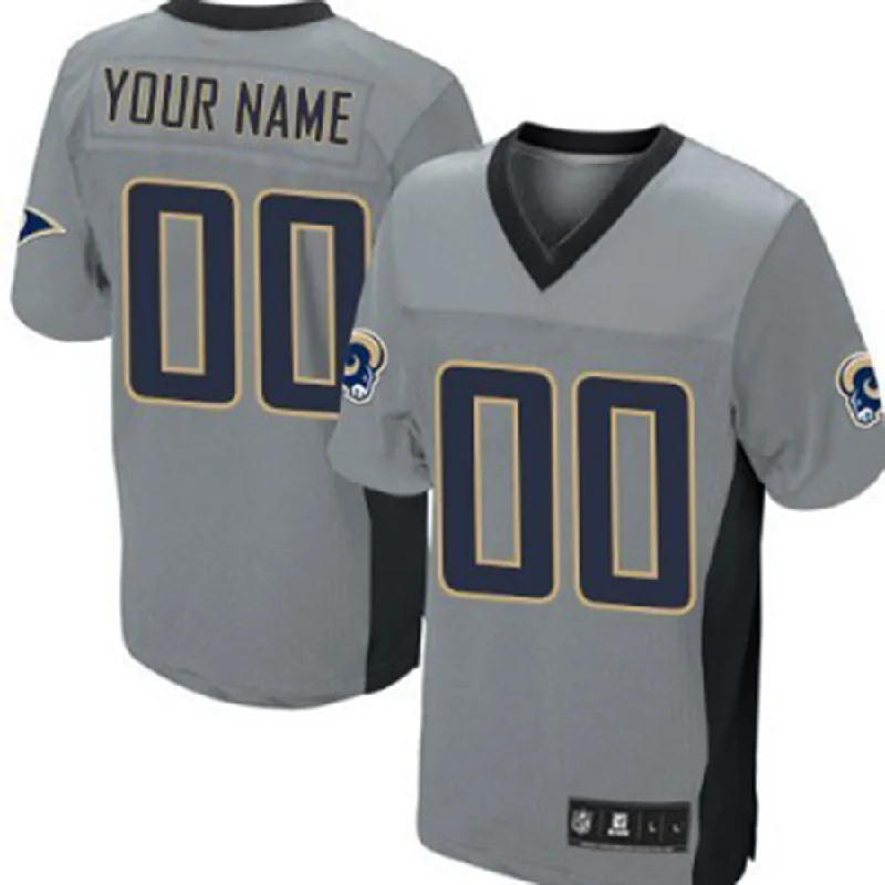 College Football Jersey-Custom LA.Rams Gray Shadow Elite Jersey American Stitched Jersey Football Jerseys