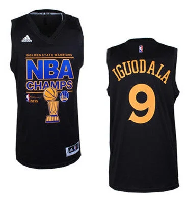 Retro Basketball Jersey-Warriors 9 Iguodala Black 2015 Champions Basketball Jersey