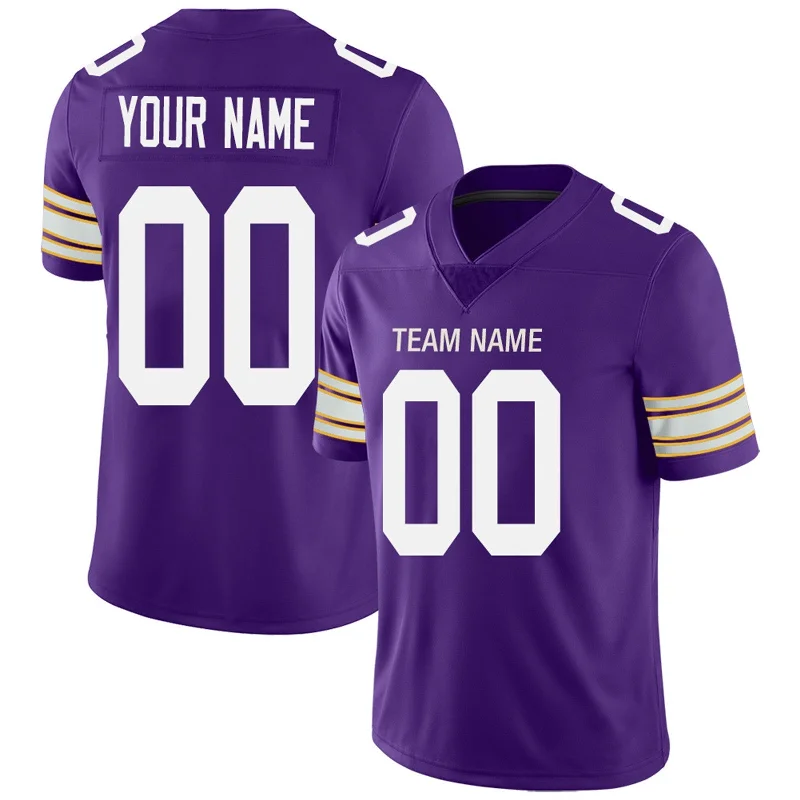 Personalized Football Jersey-Custom MN.Vikings Football Jerseys Team Player or Personalized Design Your Own Name for Men's Women's Youth Jerseys Purple