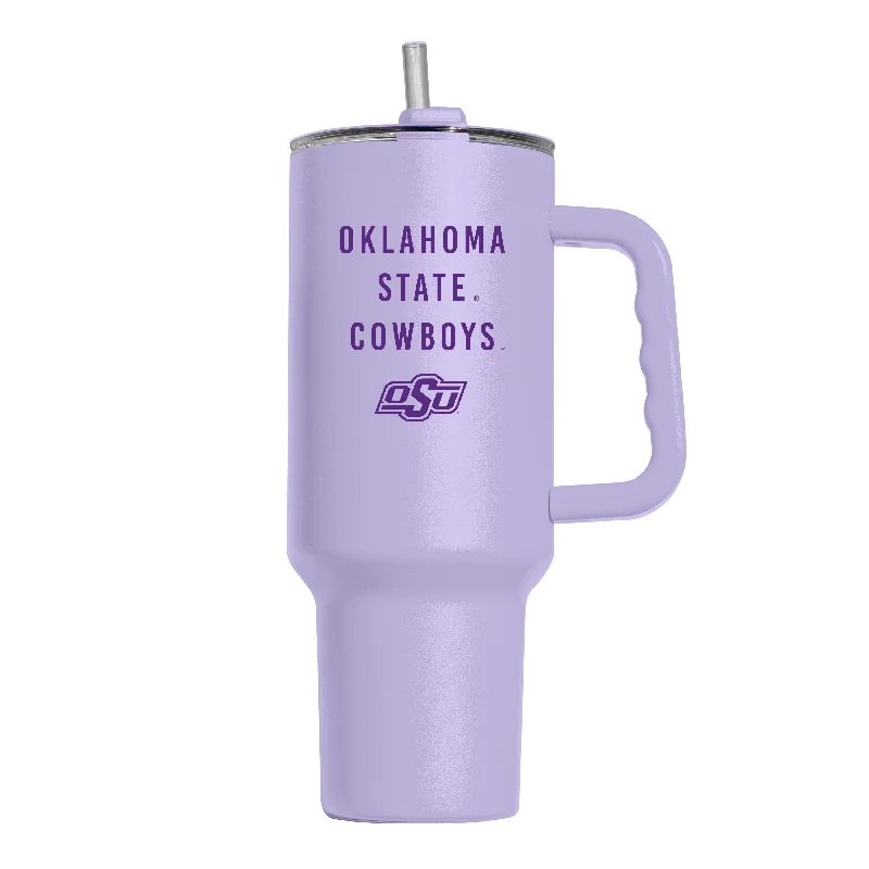 Workspace Team Mug-Oklahoma State 40oz Tonal Lavender Powder Coat Tumbler