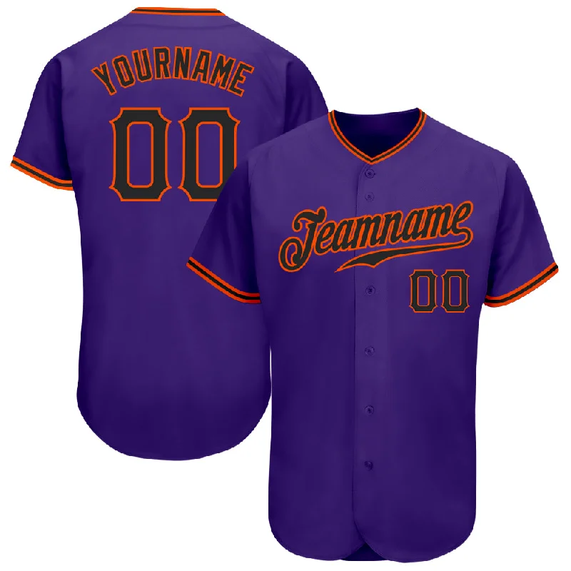 Sleeveless Baseball Jersey-Custom Purple Black-Orange Authentic Baseball Jersey