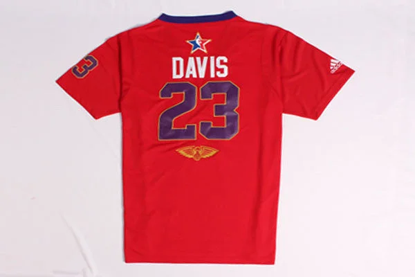 Plus Size Basketball Jersey-2014 All Star West 23 David Red Swingman Basketball Jerseys