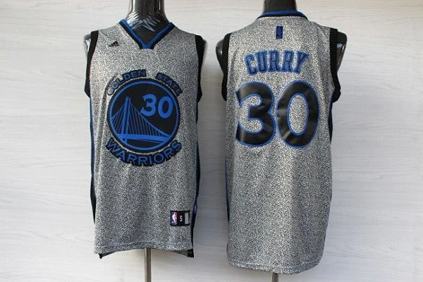 Basketball Jersey For Outdoor Games-Warriors 30 Curry Grey Static Fashion Basketball Jerseys