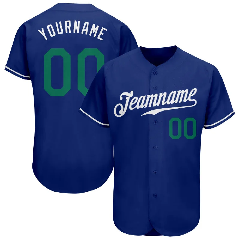 Baseball Jersey For High School-Custom Royal Kelly Green-White Authentic Baseball Jersey