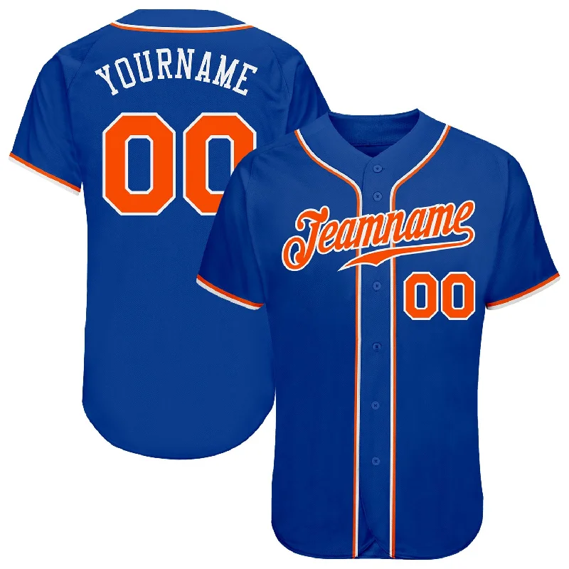 Baseball Jersey For Summer-Custom Royal Orange-White Authentic Baseball Jersey